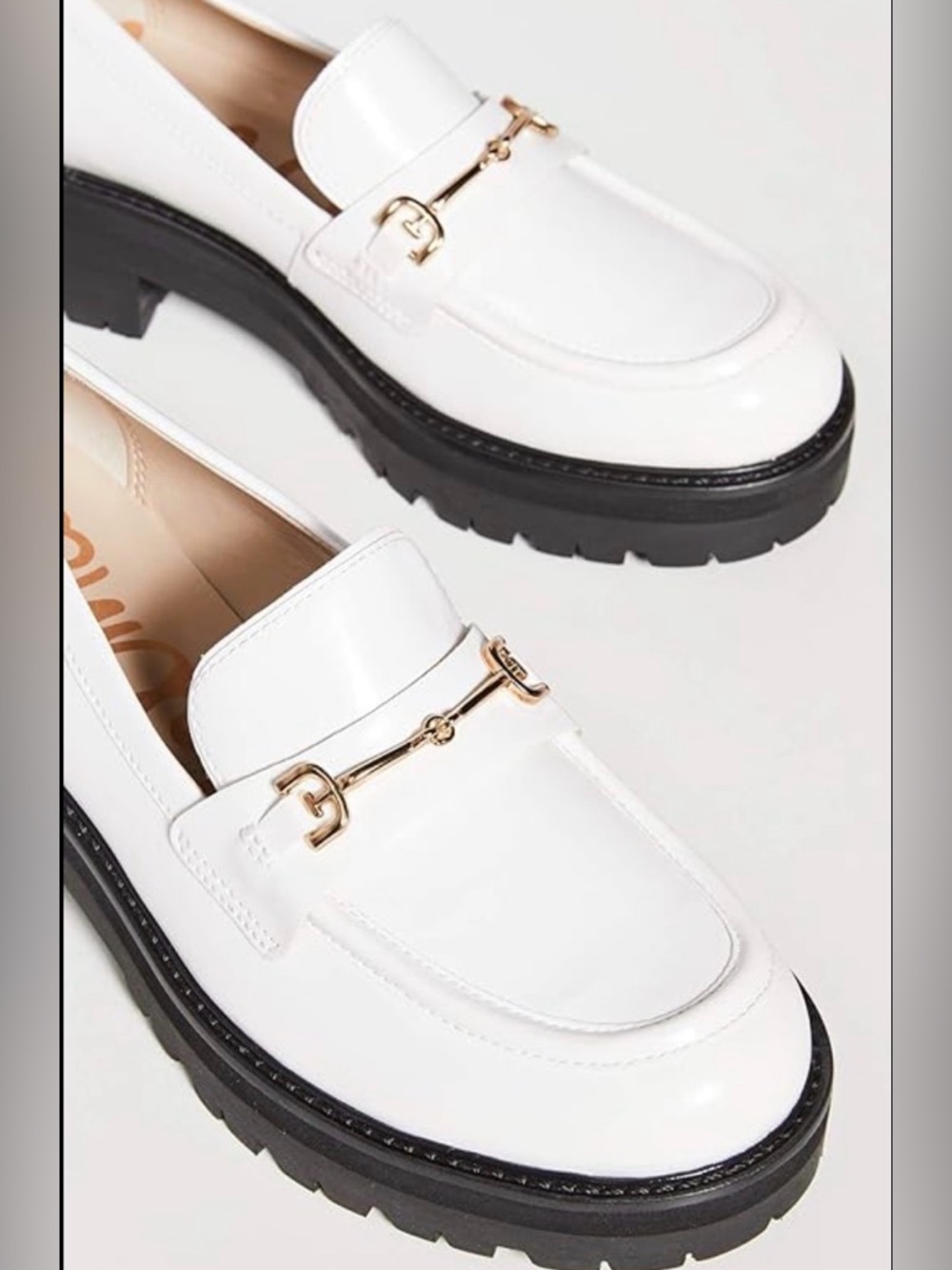 Sam Edelman Women's Tully Loafer, Bright White Box Calfskin, 9.5